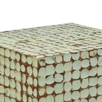Juliette Distressed Natural Coconut Cube Accent Table by East at Main