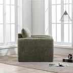 Chenille Oversized Armchair with Curved Backrest - Single Seater