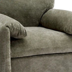 Chenille Oversized Armchair with Curved Backrest - Single Seater