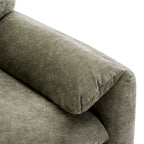 Chenille Oversized Armchair with Curved Backrest - Single Seater