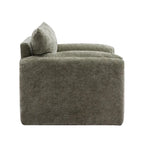 Chenille Oversized Armchair with Curved Backrest - Single Seater