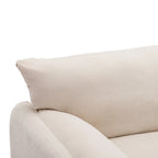 Chenille Oversized Armchair with Curved Backrest - Single Seater