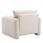 Chenille Oversized Armchair with Curved Backrest - Single Seater