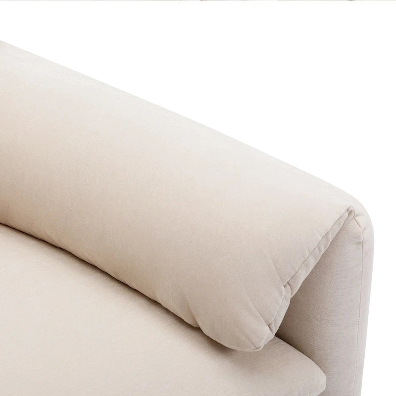 Chenille Oversized Armchair with Curved Backrest - Single Seater