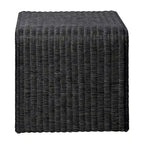 Woods Black Woven Rattan Square End Table