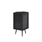 22.25 Floor Coner Cabinet with Tempered Glass Door & Storage Shelves