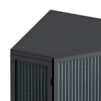 22.25 Floor Coner Cabinet with Tempered Glass Door & Storage Shelves