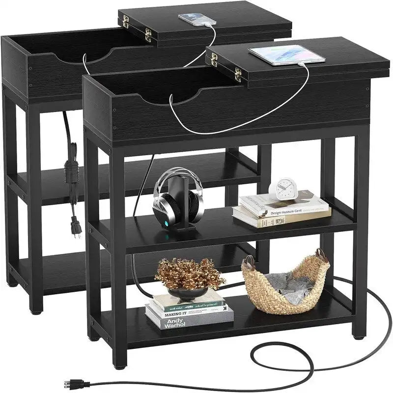 End Table with Charging Station - 11D x 23.6W x 24.5H