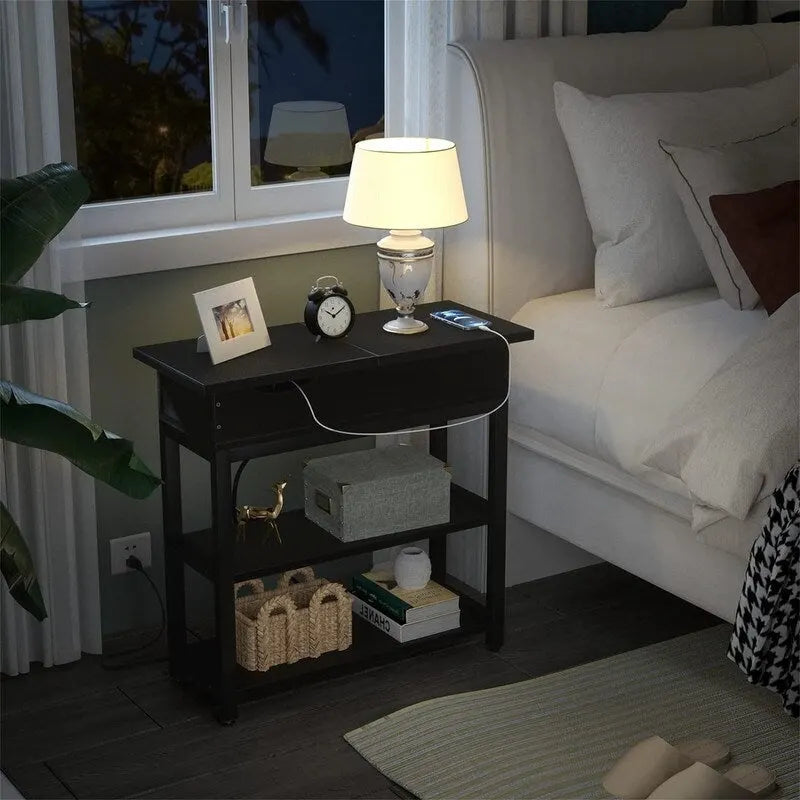 End Table with Charging Station - 11D x 23.6W x 24.5H