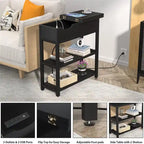 End Table with Charging Station - 11D x 23.6W x 24.5H