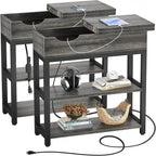 End Table with Charging Station - 11D x 23.6W x 24.5H