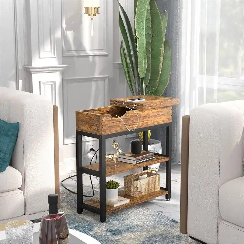 End Table with Charging Station - 11D x 23.6W x 24.5H