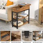 End Table with Charging Station - 11D x 23.6W x 24.5H