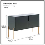 Green Cupboard Console Table with Storage, Sideboard Buffet Table for Living Room & Kitchen - 48.4 inch