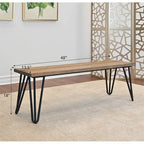 Wood Dining Bench with Metal Frame