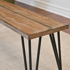 Wood Dining Bench with Metal Frame