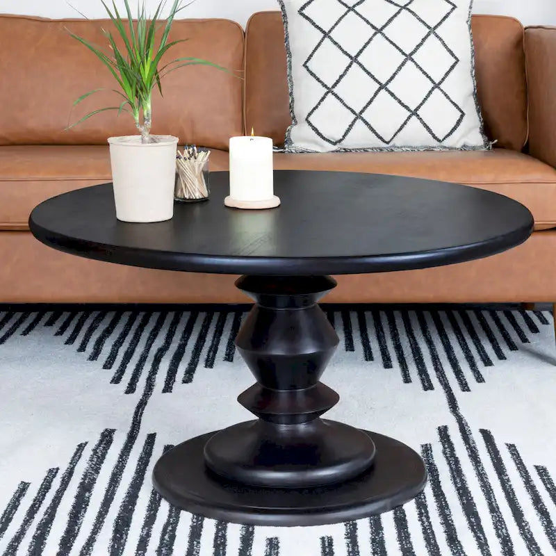 Berns Solid Wood Pedestal Coffee Table