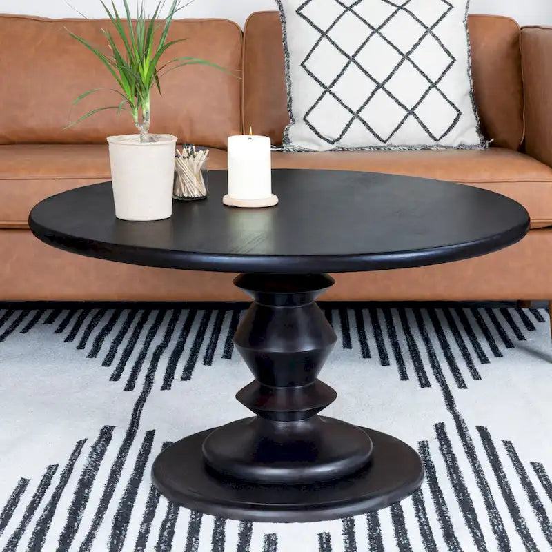 Berns Solid Wood Pedestal Coffee Table