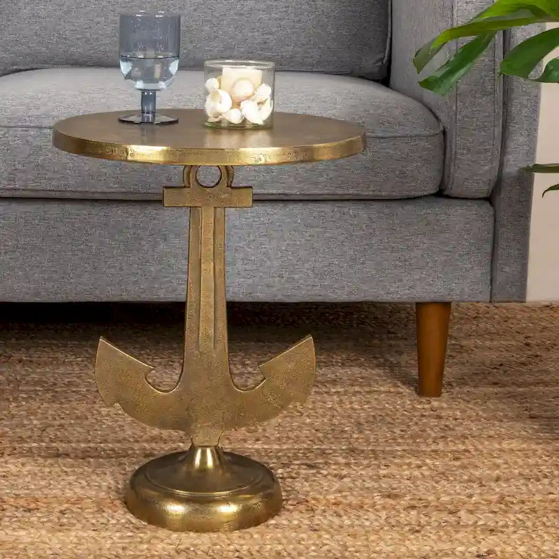 Nautical Accent Table with Anchor Base - 15.0L x 15.0W x 19.0H