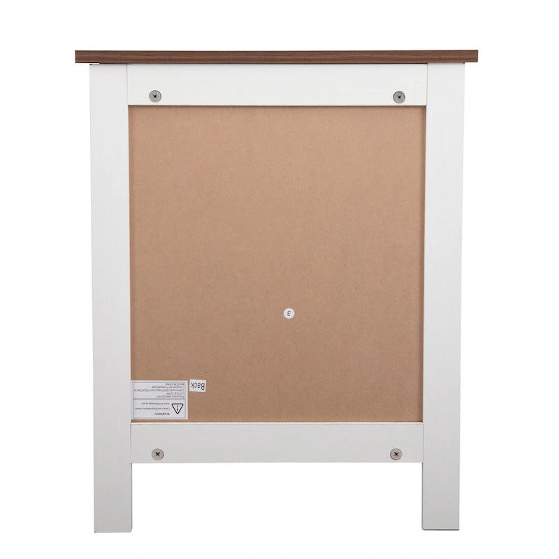 Set of 2 Industrial Nightstand Bedside End Table with Door