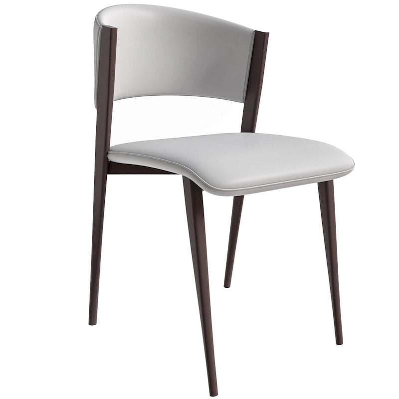 Dining Chair - Black Leather - Metal Legs