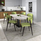 Dining Chair - Black Leather - Metal Legs