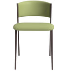 Dining Chair - Black Leather - Metal Legs