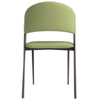 Dining Chair - Black Leather - Metal Legs