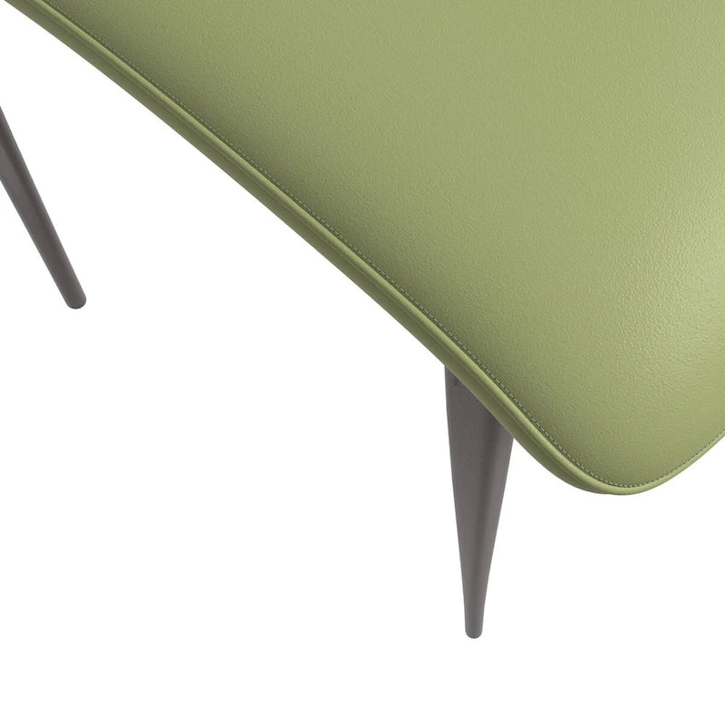 Dining Chair - Black Leather - Metal Legs