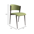 Dining Chair - Black Leather - Metal Legs