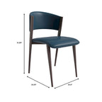 Dining Chair - Black Leather - Metal Legs