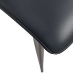 Dining Chair - Black Leather - Metal Legs