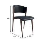 Dining Chair - Black Leather - Metal Legs