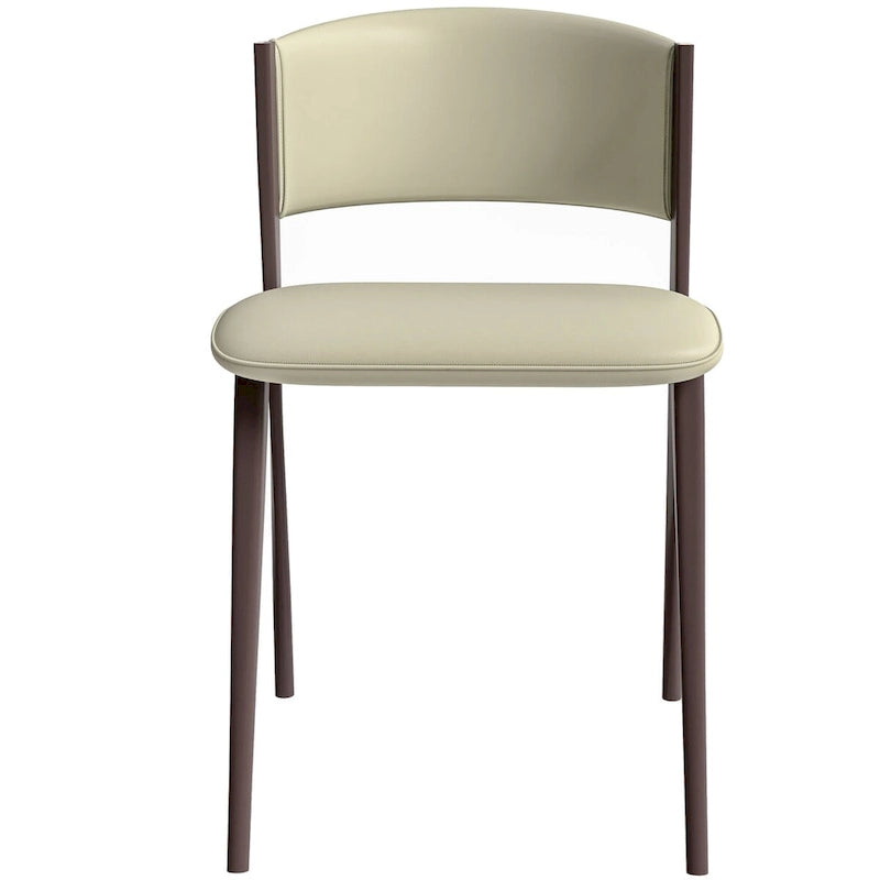 Dining Chair - Black Leather - Metal Legs