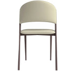 Dining Chair - Black Leather - Metal Legs