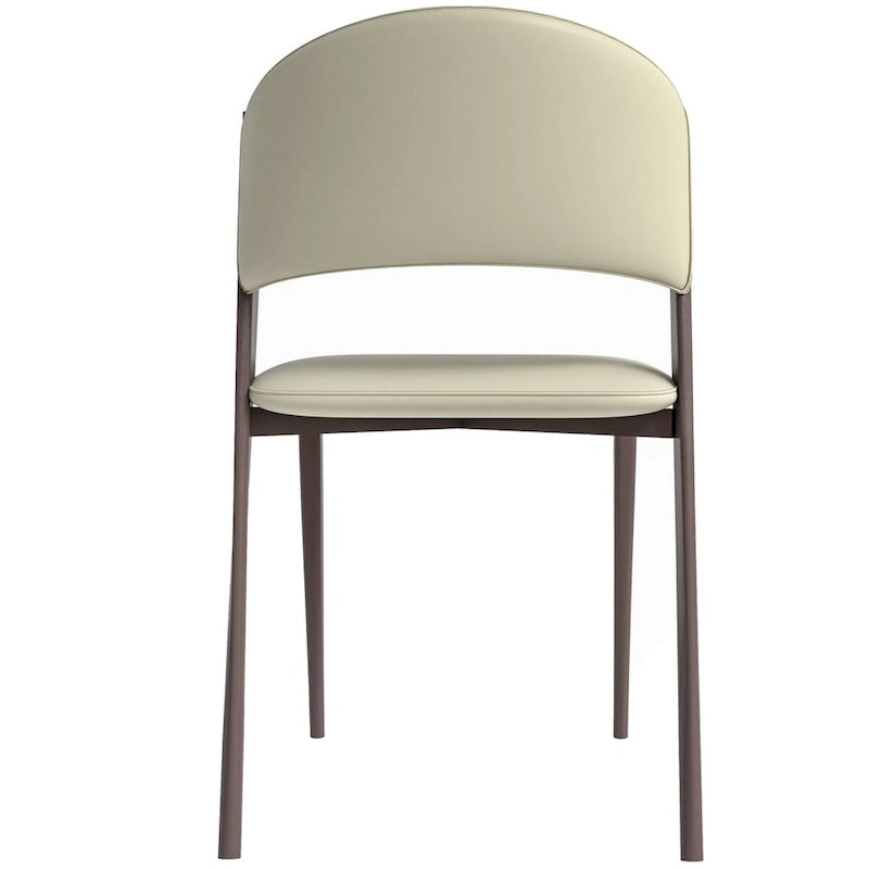 Dining Chair - Black Leather - Metal Legs