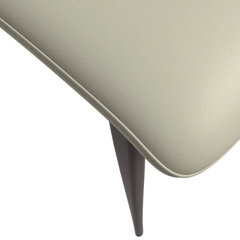 Dining Chair - Black Leather - Metal Legs