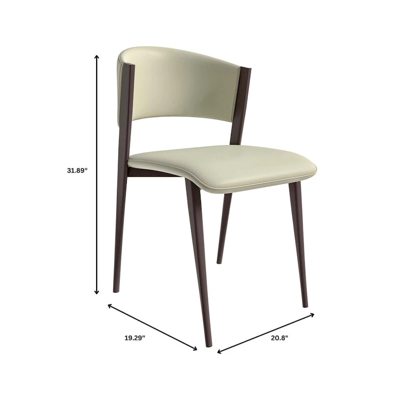 Dining Chair - Black Leather - Metal Legs