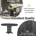 Extendable Round Dining Table - Oak Finish - Seats 4-6