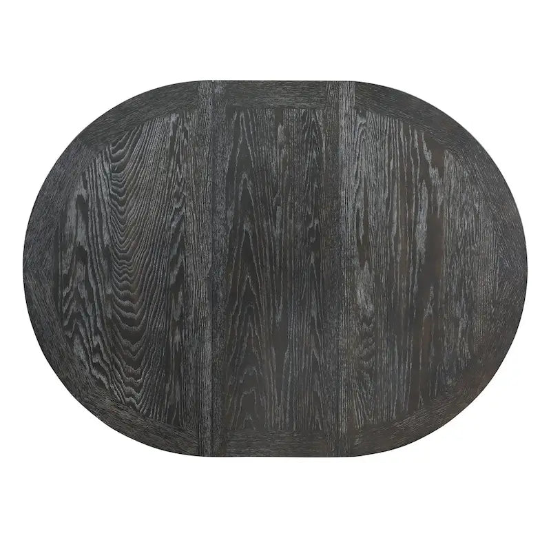 Extendable Round Dining Table - Oak Finish - Seats 4-6