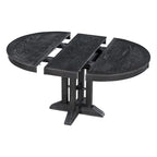 Extendable Round Dining Table - Oak Finish - Seats 4-6