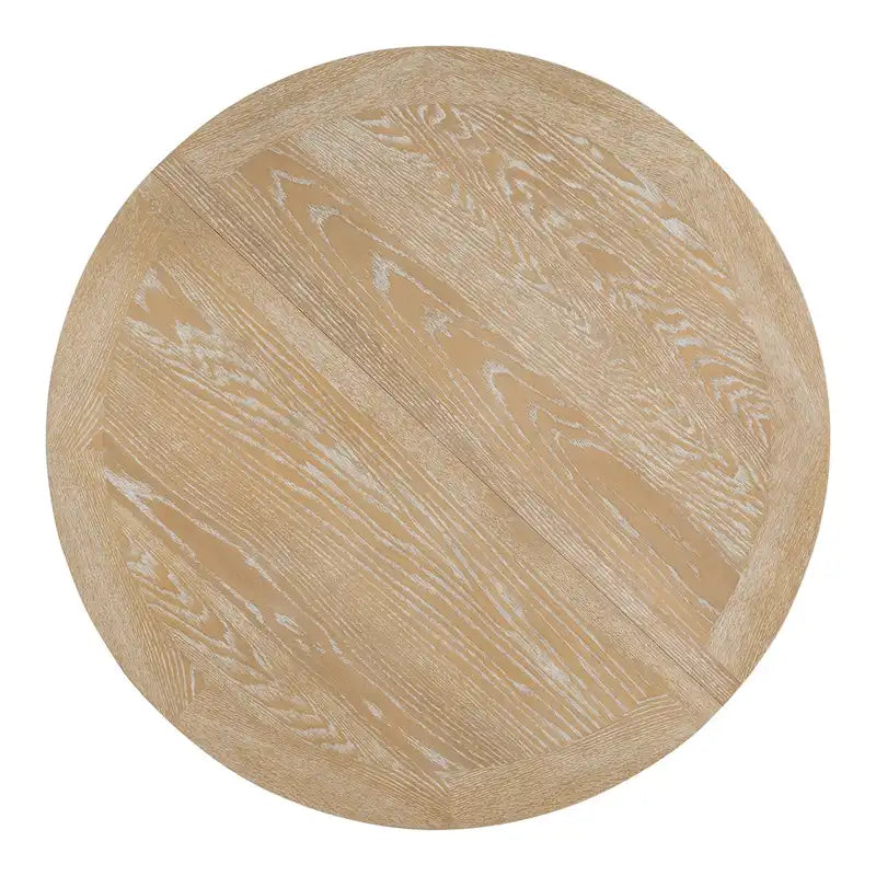 Extendable Round Dining Table - Oak Finish - Seats 4-6