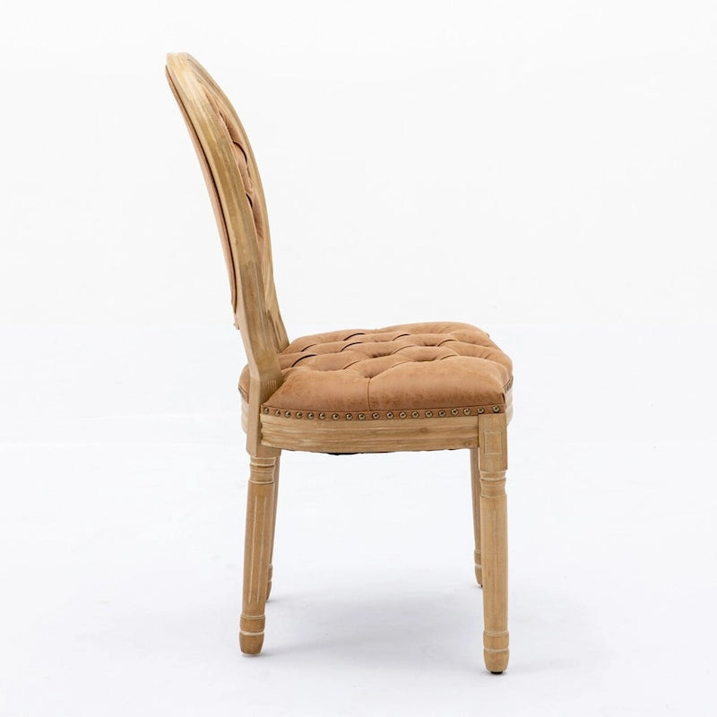 Set of 2 PU Leather Dining Chair with Nailhead Trim