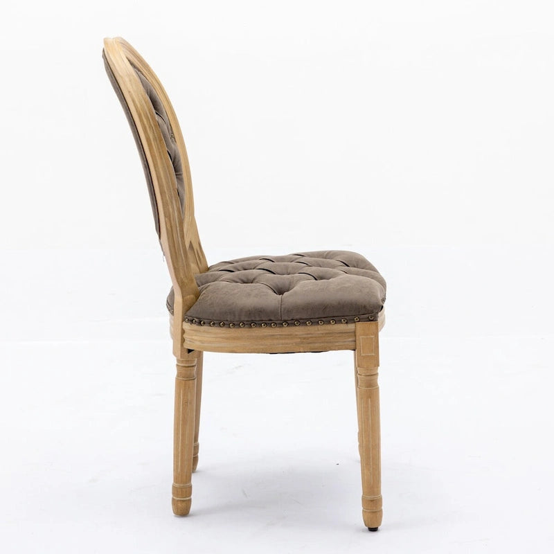 Set of 2 PU Leather Dining Chair with Nailhead Trim