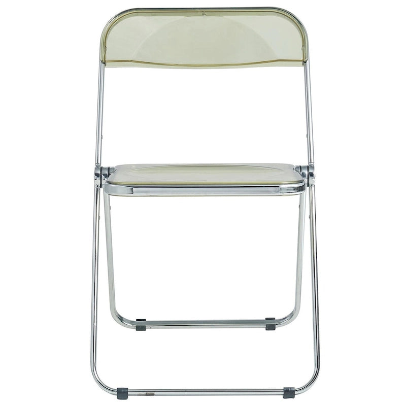 Acrylic Folding Dining Chair with Chrome Frame Set of 4 Lawrence Series by LeisureMod