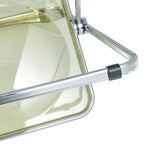 Acrylic Folding Dining Chair with Chrome Frame Set of 4 Lawrence Series by LeisureMod