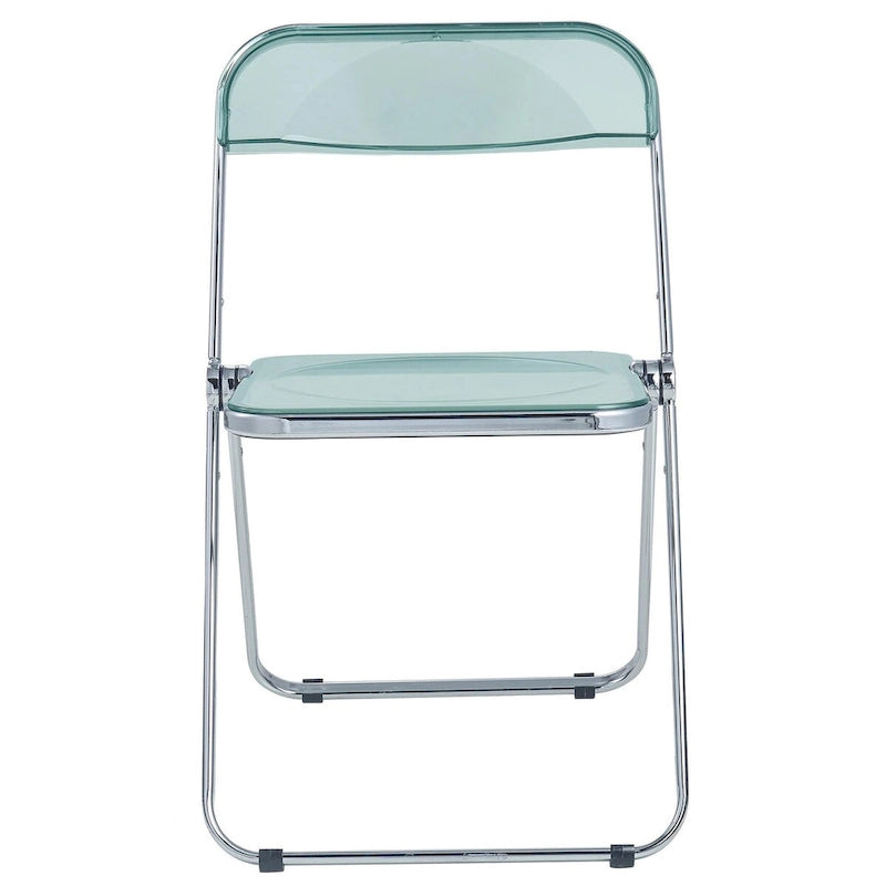 Acrylic Folding Dining Chair with Chrome Frame Set of 4 Lawrence Series by LeisureMod