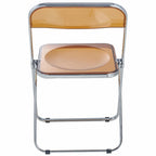 Acrylic Folding Dining Chair with Chrome Frame Set of 4 Lawrence Series by LeisureMod