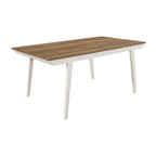 Prospect Natural Acacia and Off White Dining Table with Flared Leg