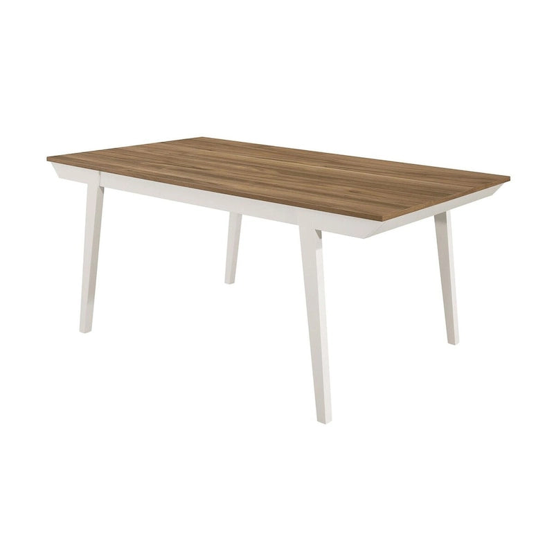 Prospect Natural Acacia and Off White Dining Table with Flared Leg